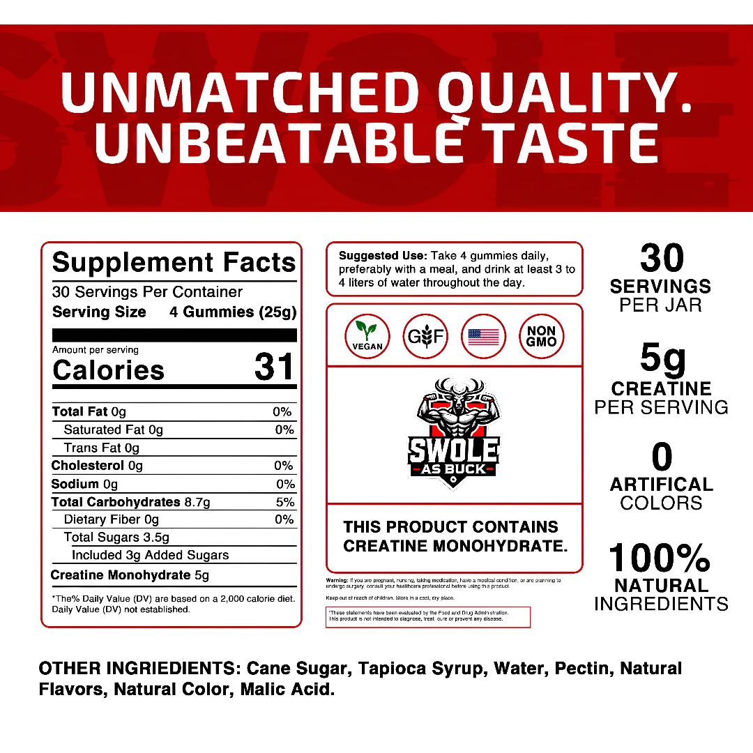 Swole Gummies – 5g Creatine Gummies by Swole as Buck